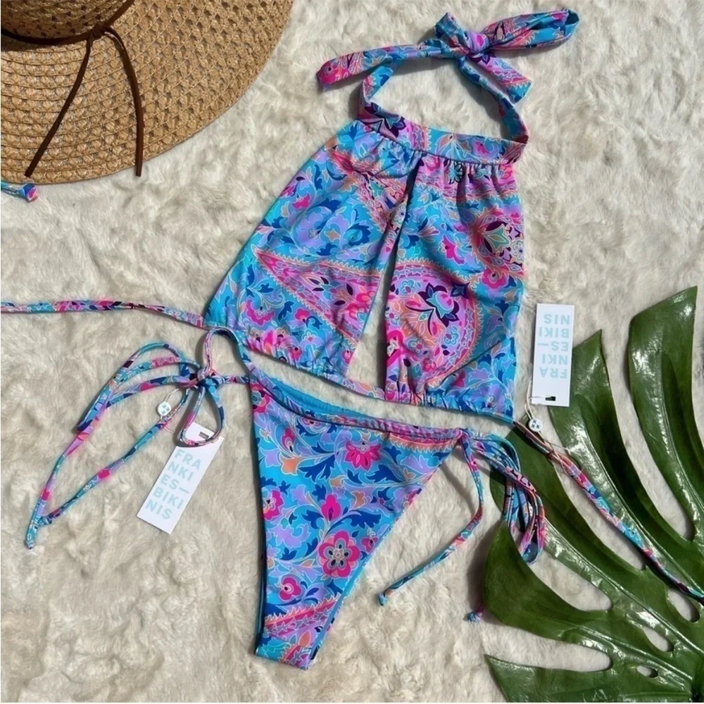 Frankie’s Bikinis Cupid Top and Tia Bottom Set in Scarf